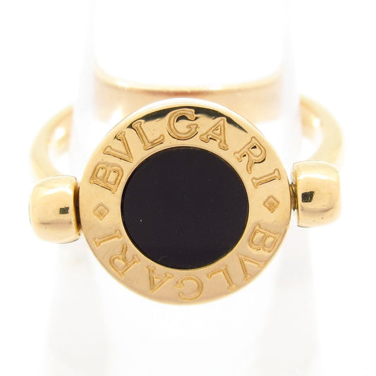 Bvlgari Ring 18K Yellow Gold Black Light Pink Flip