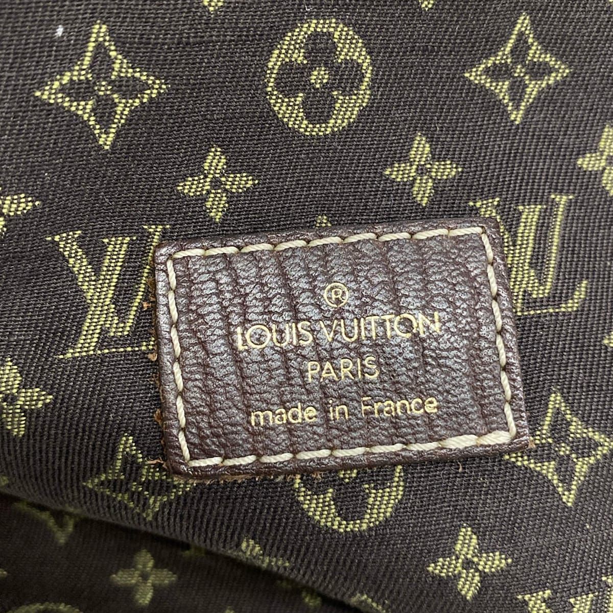Louis Vuitton Shoulder Bag Monogram Mini Lin Saumur Ebene Cotton — view 8