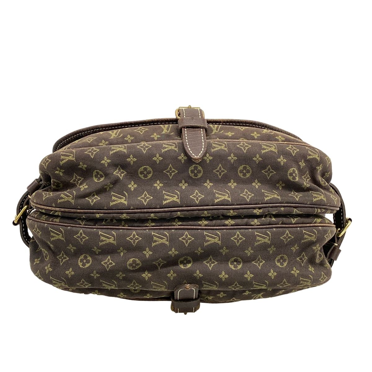 Louis Vuitton Shoulder Bag Monogram Mini Lin Saumur Ebene Cotton — view 5