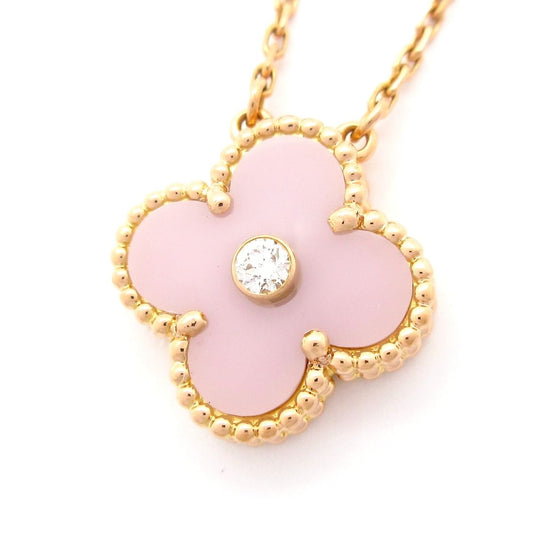 Van Cleef & Arpels Necklace Vintage Alhambra 18K Pink Gold Diamond Holiday