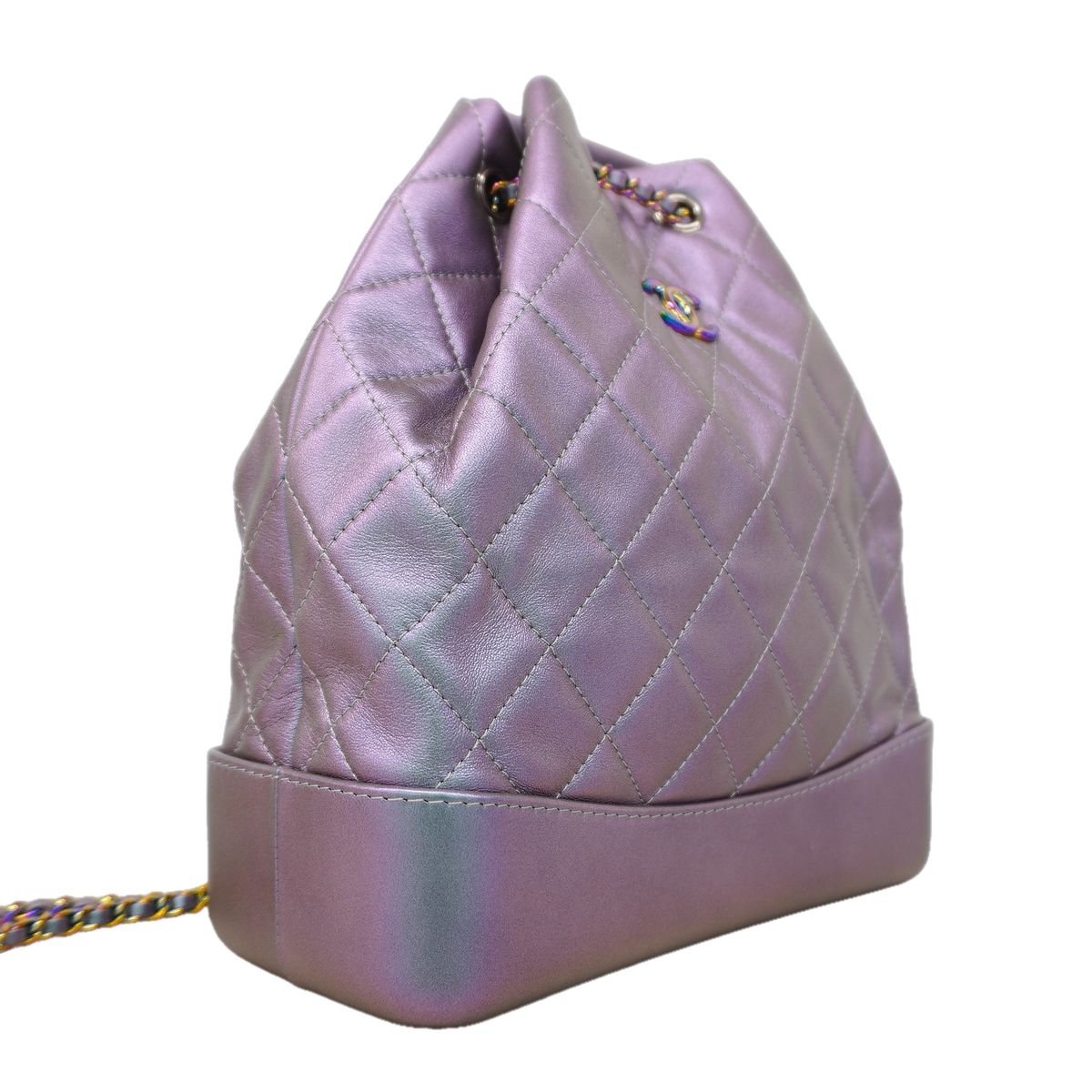 Chanel Backpack Quilted Lambskin Aurora Silver — view 2