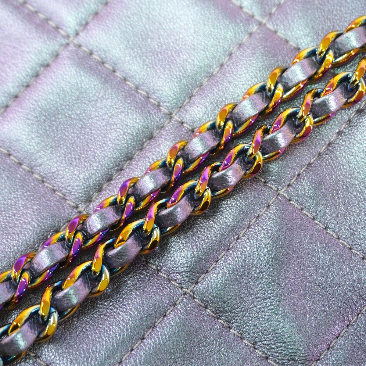 Chanel Backpack Quilted Lambskin Aurora Silver — view 8
