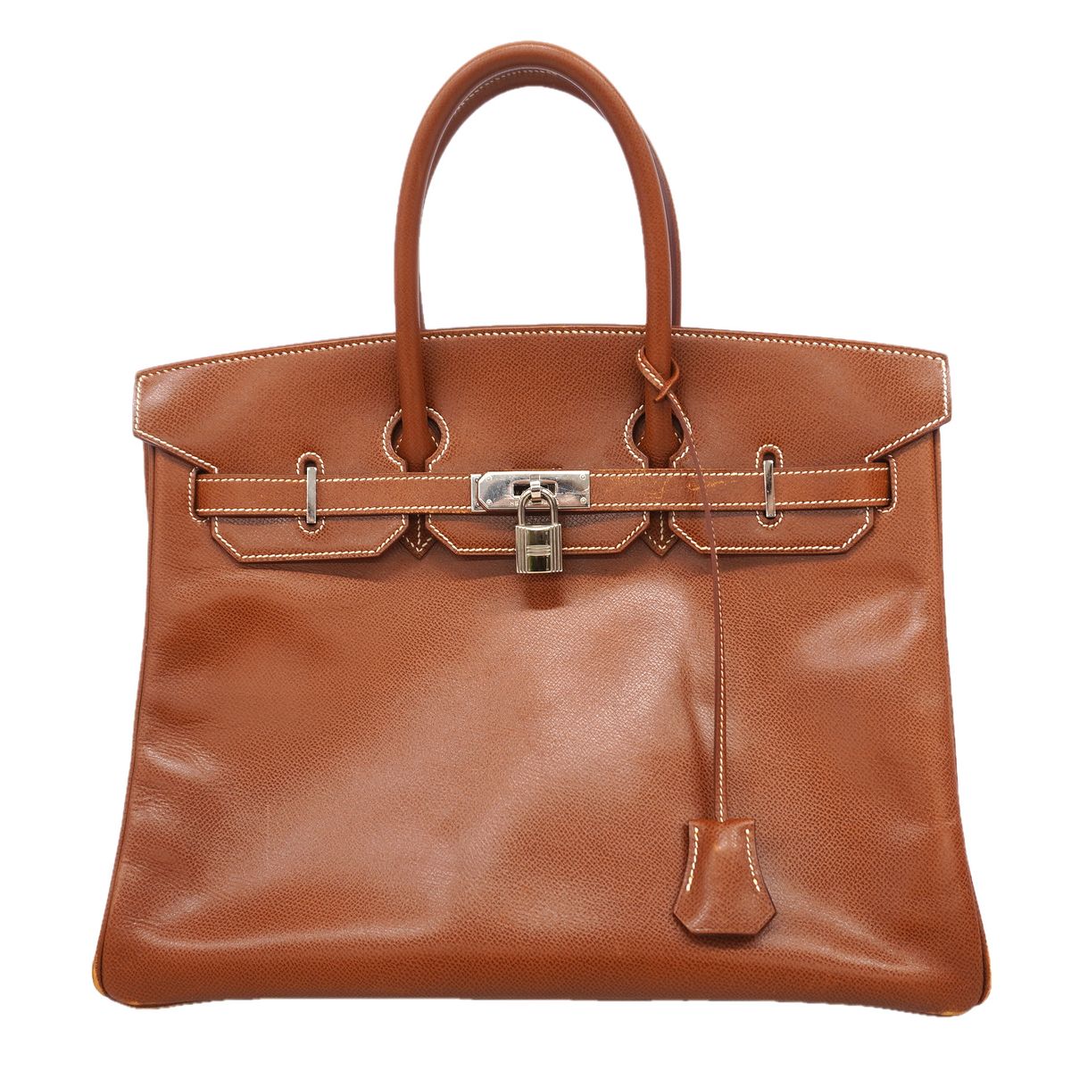 Hermes Handbag Birkin 35 Veau Epsom Noisette Silver
