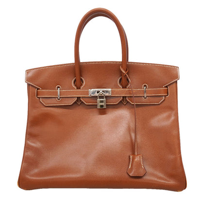 Hermes Handbag Birkin 35 Veau Epsom Noisette Silver