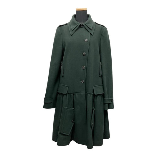 Miu Miu Flare Trench Coat Melton Wool Archive Green 42