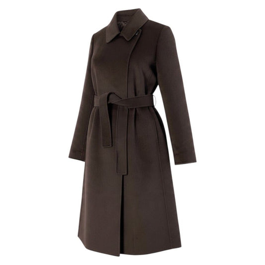 Max Mara Cucito Mano Cashmere Mixed Long Coat Brown