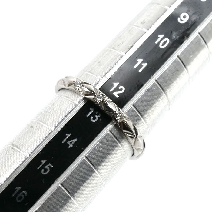 Chanel Platinum Quilted Diamond Ring — view 6