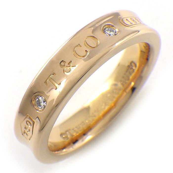 Tiffany & Co Ring 1837 Narrow Diamond 18K Pink Gold