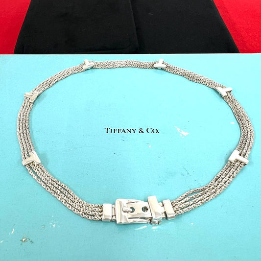 Tiffany & Co Vintage T Rope Chain Necklace 925 Sterling Silver