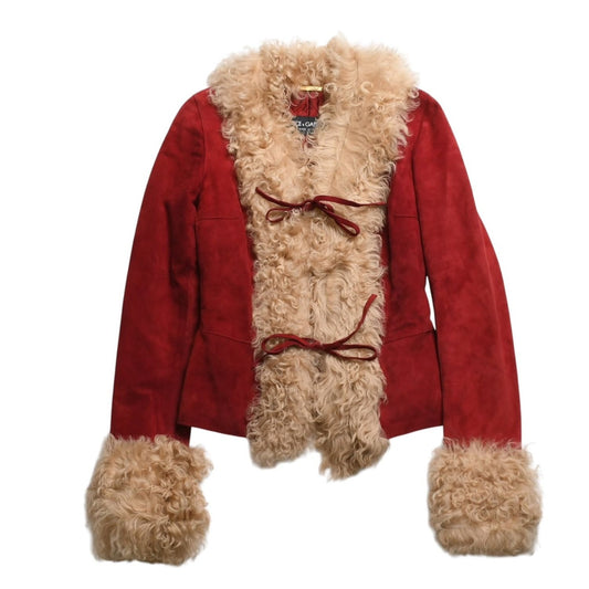 Dolce & Gabbana Suede Vintage Fleece Jacket Polyester Red
