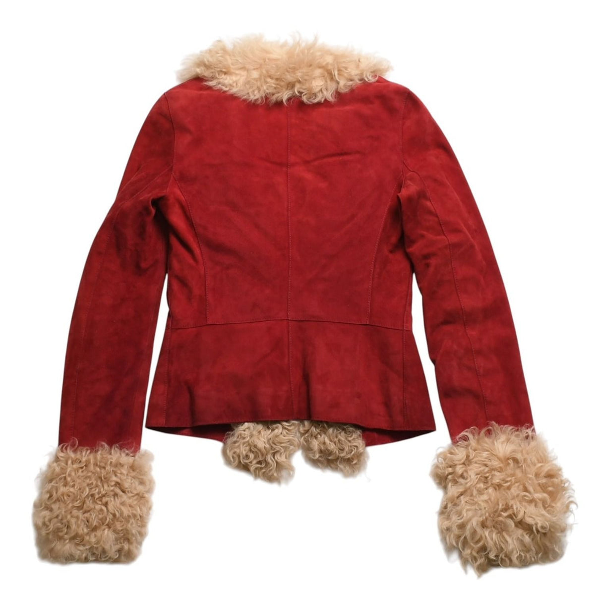Dolce & Gabbana Suede Vintage Fleece Jacket Polyester Red — view 2