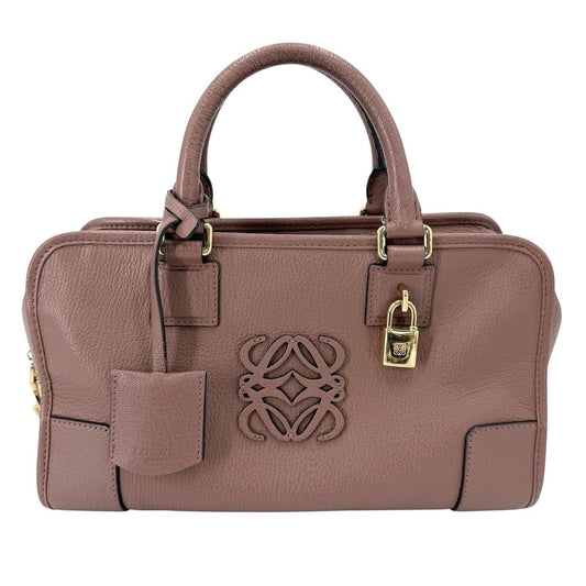 Loewe Anagram Amazona 28 Mini Boston Bag Leather Brown Gold