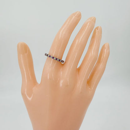 Tiffany & Co Ring Legacy Full Eternity Platinum Diamond Silver Pink — view 2