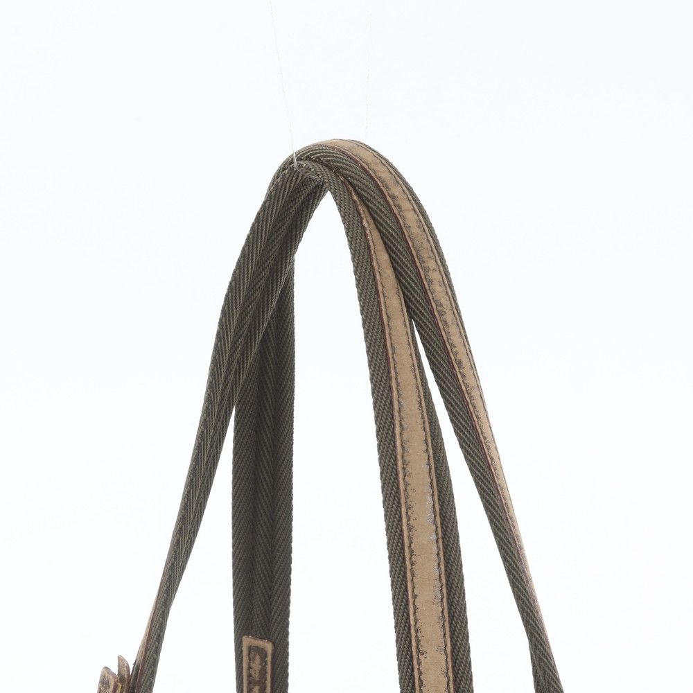 Prada Triangle Logo Leather Tote Bag Shoulder — view 2
