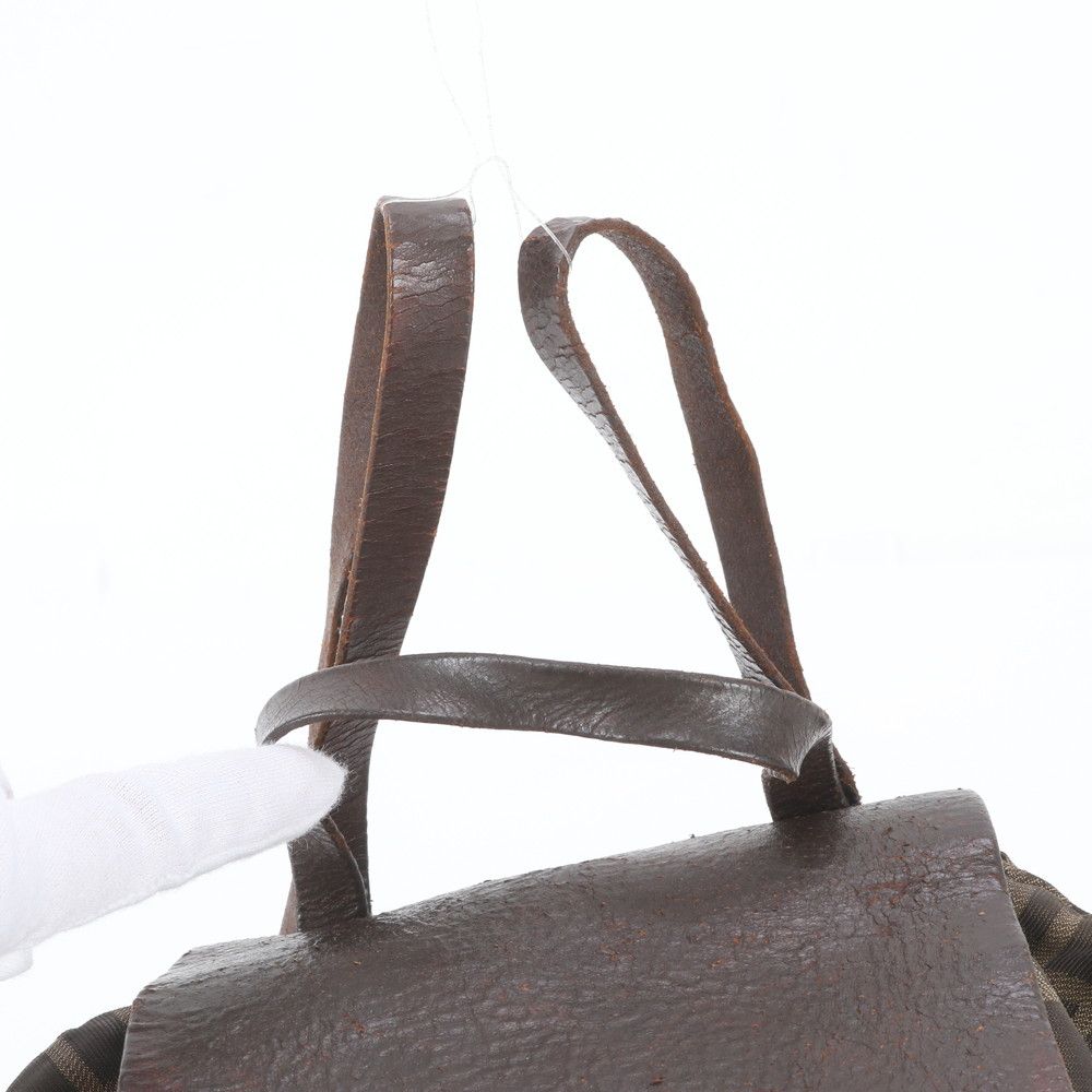 Fendi FF Zucca Leather Backpack Shoulder Bag Brown — view 2
