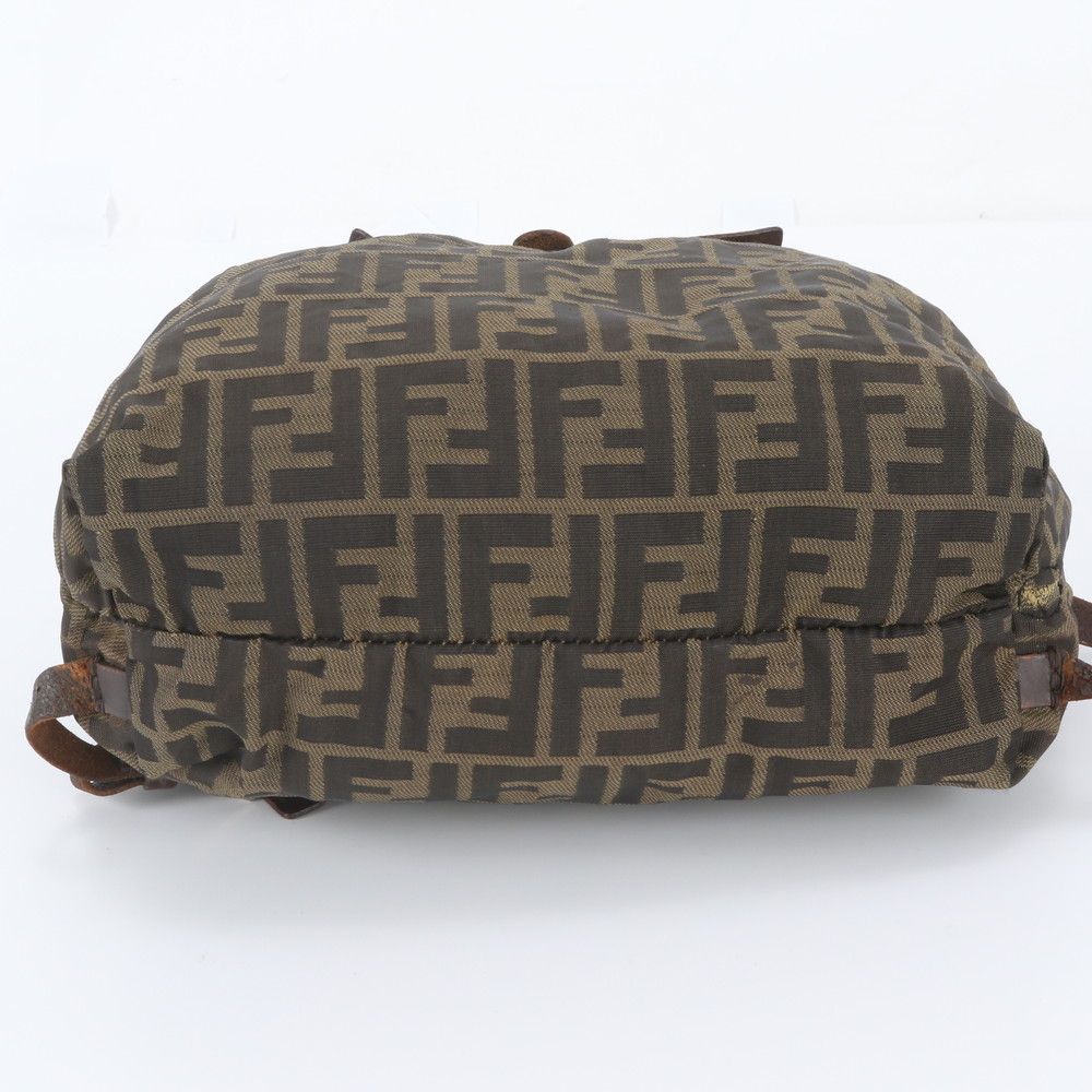 Fendi FF Zucca Leather Backpack Shoulder Bag Brown — view 6
