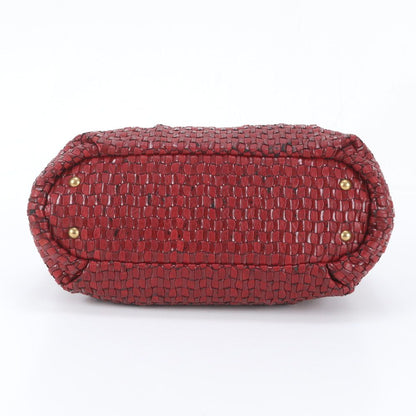 Miu Miu Braided Leather Handbag Tote Gold — view 6