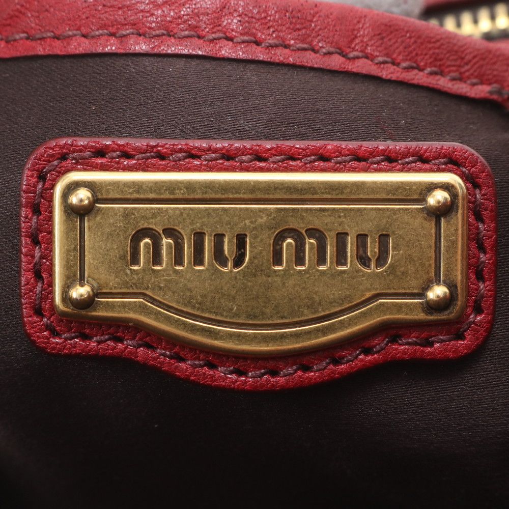 Miu Miu Braided Leather Handbag Tote Gold — view 8