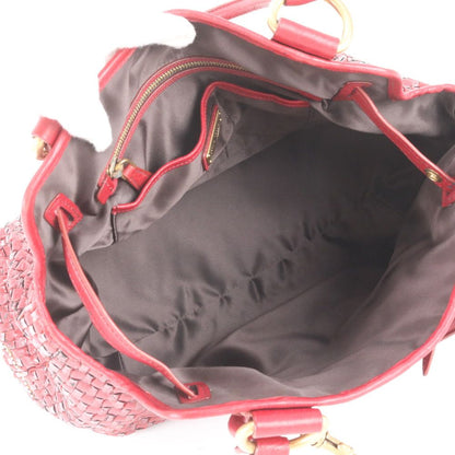 Miu Miu Braided Leather Handbag Tote Gold — view 7