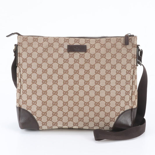 Gucci GG Canvas Leather Shoulder Bag Crossbody Messenger Business