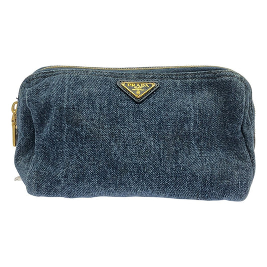 Prada Denim Pouch Indigo Blue
