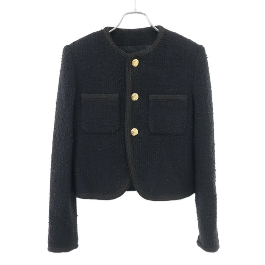 Celine Boucle Tweed Chasseur Jacket Black 34