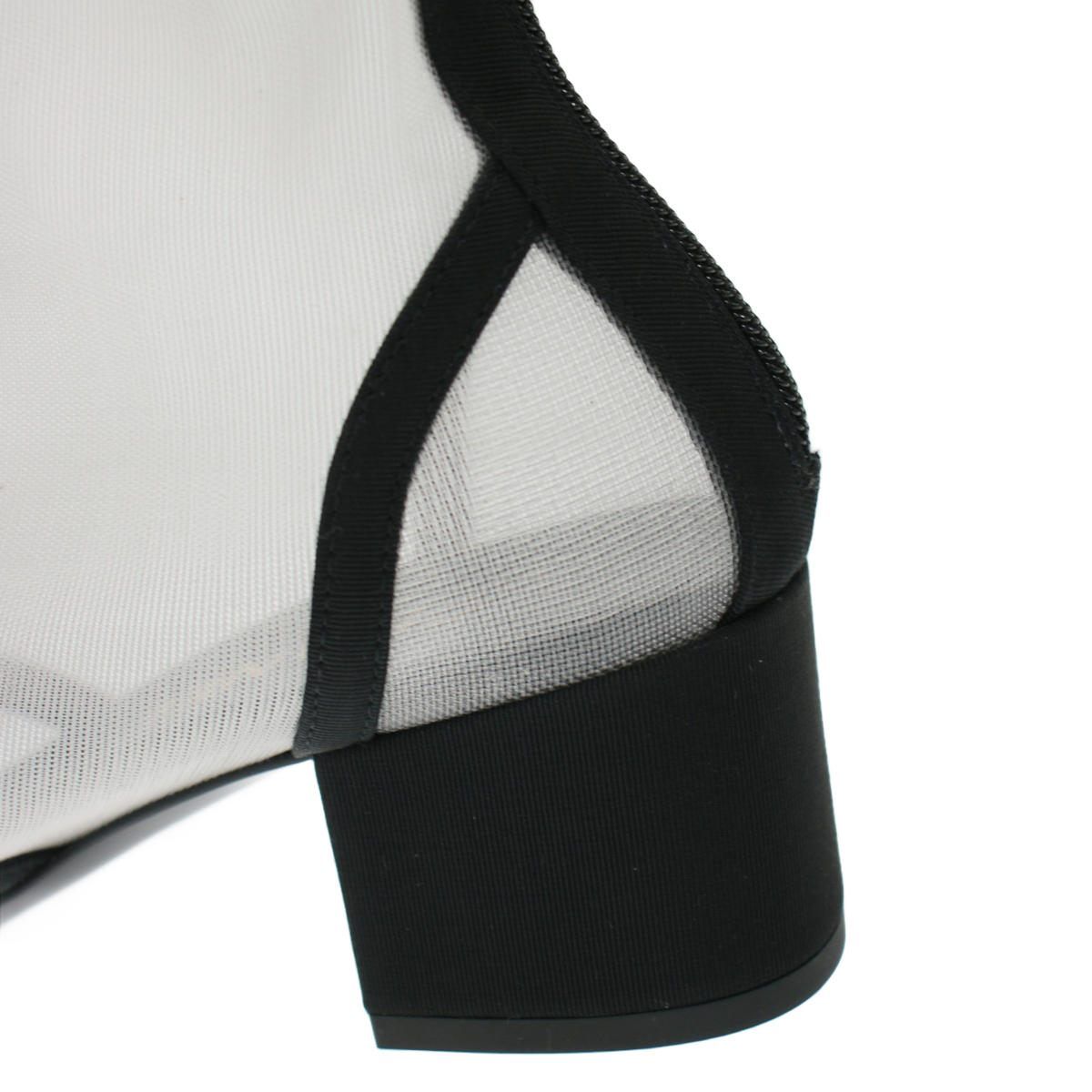 Chanel CC Logo Mesh Short Boots Black White — view 7