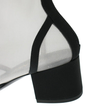Chanel CC Logo Mesh Short Boots Black White — view 7
