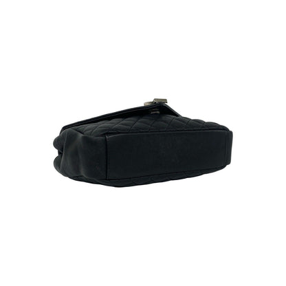 Saint Laurent Paris Envelope Medium Leather Chain Shoulder Bag Black — view 7