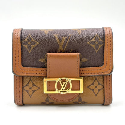 Louis Vuitton Portefeuille Dauphine Compact Monogram Reverse Leather Brown