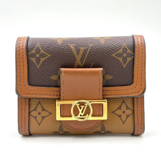 Louis Vuitton Portefeuille Dauphine Compact Monogram Reverse Leather Brown