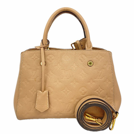 Louis Vuitton Handbag Monogram Empreinte Montaigne BB Taupe Glace 2-Way Bag