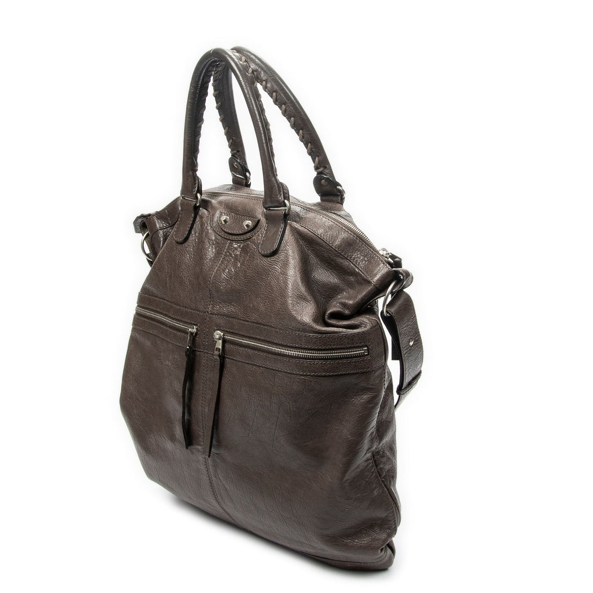 Balenciaga Classic Square Brown Distressed Calfskin — view 2