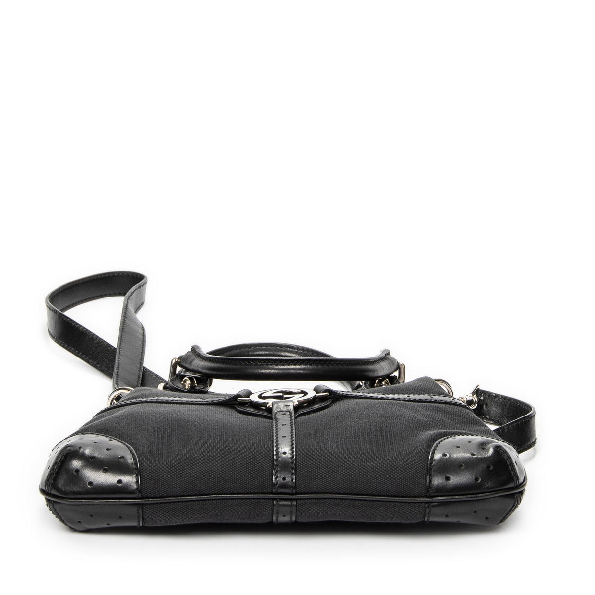 Gucci Rains Small Shoulder Bag Black Canvas — view 6