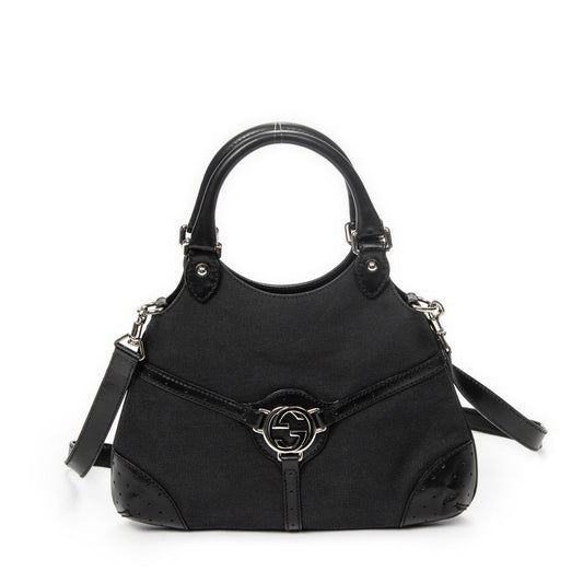 Gucci Rains Small Shoulder Bag Black Canvas