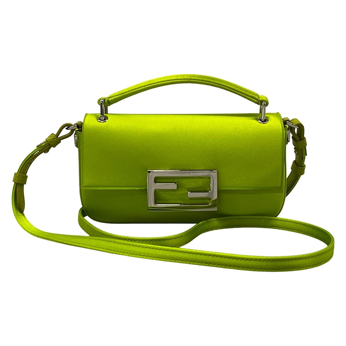 Fendi Shoulder Bag Bucket Green Leather
