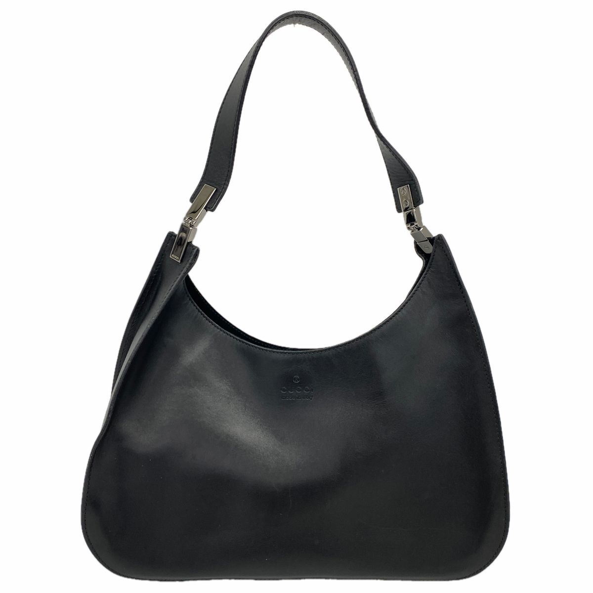 Gucci Shoulder Bag Leather Black Silver