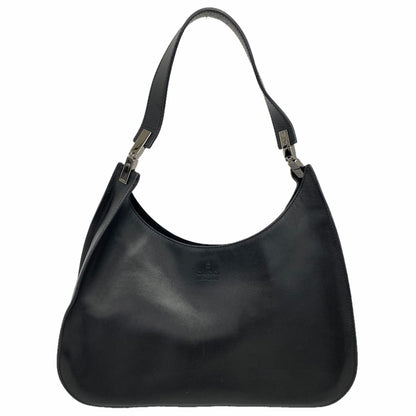 Gucci Shoulder Bag Leather Black Silver