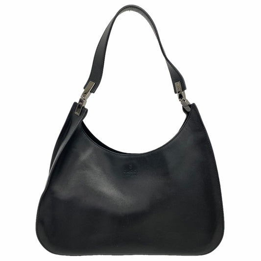 Gucci Shoulder Bag Leather Black Silver