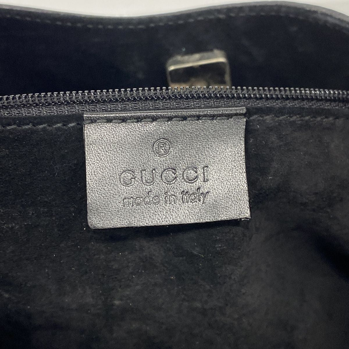 Gucci Shoulder Bag Leather Black Silver — view 5