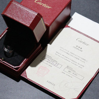 Cartier Love Ring Black Sapphire No 9.5 750 18K White Gold Box And Paper
