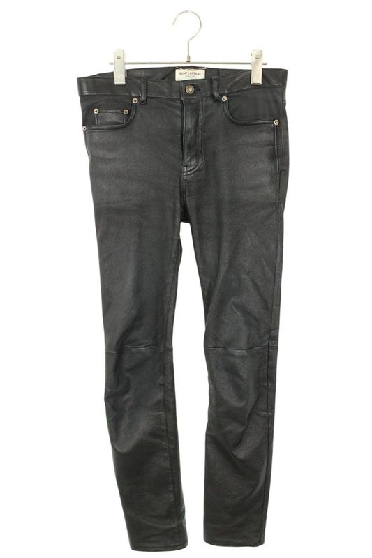 Saint Laurent Paris 484303 Y5rg2 Lamb Leather Skinny Long Pants Men 46