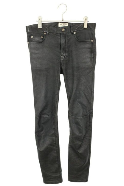 Saint Laurent Paris 484303 Y5rg2 Lamb Leather Skinny Long Pants Men 46