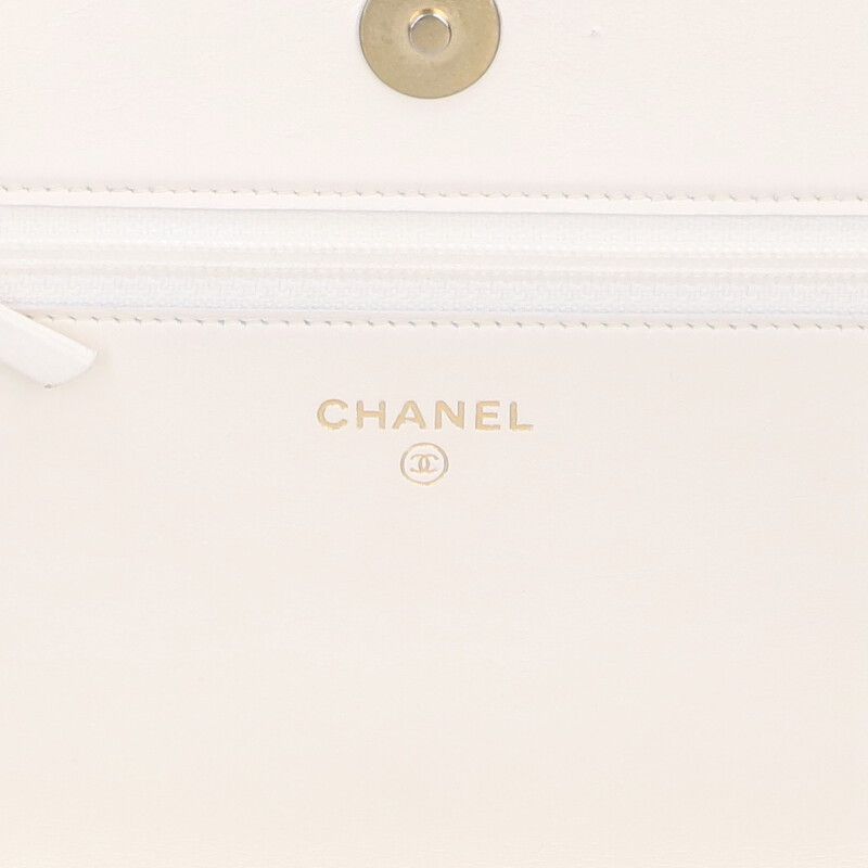 Chanel Chain Wallet Coco Mark Caviar Skin Chevron Shoulder Bag Men's