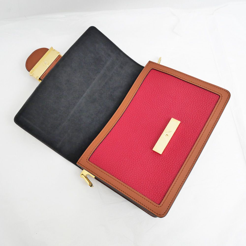 Louis Vuitton Dauphine MM Panama Scarlet Shoulder Bag Taurillon Leather