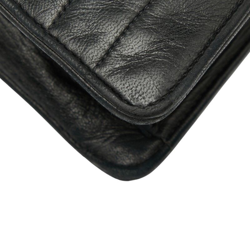 Chanel Coco Mark Crossbody Shoulder Bag Black Lambskin Women Chanel