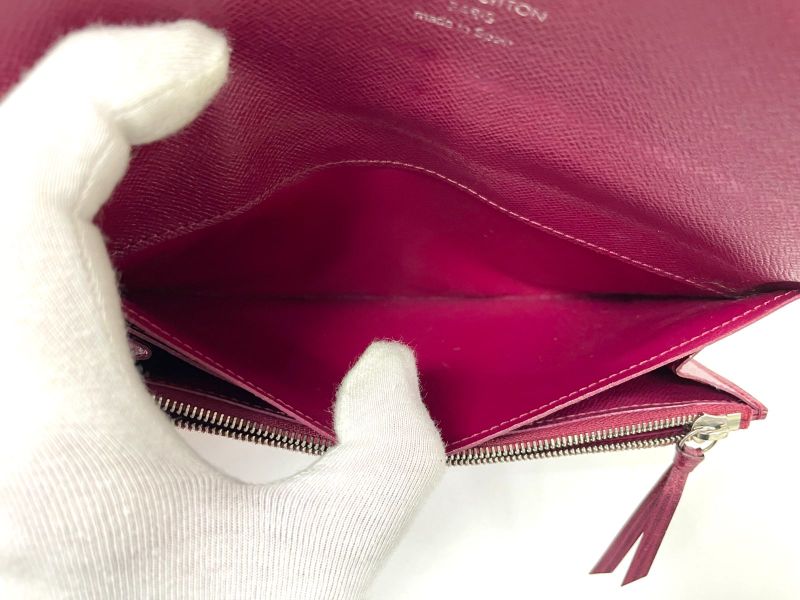 Louis Vuitton Epi Portefeuille Emilie Zipper Long Wallet M60851 Bordeaux Made