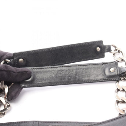 Chanel Tote Black Leather CC Logo Chain Hand B — view 4