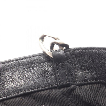 Chanel Tote Black Leather CC Logo Chain Hand B — view 5
