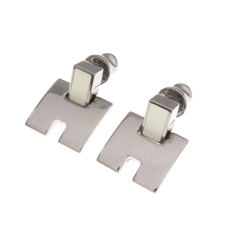 Hermes Irene H Motif Earrings Metal Women
